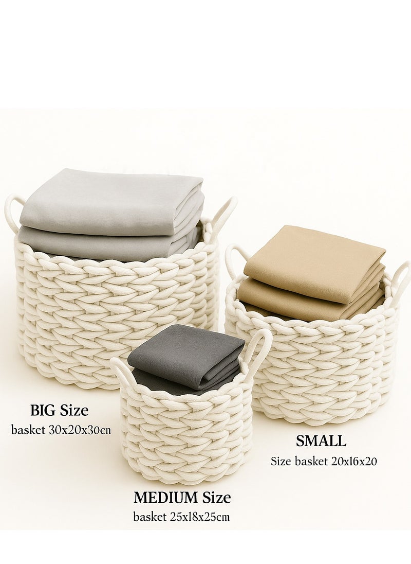 Generic Cotton Rope Organizer Bins – Baby Room & Living Room Storage, Organizers with Handles, Eco‑Friendly, Hand Washable  - Image 2