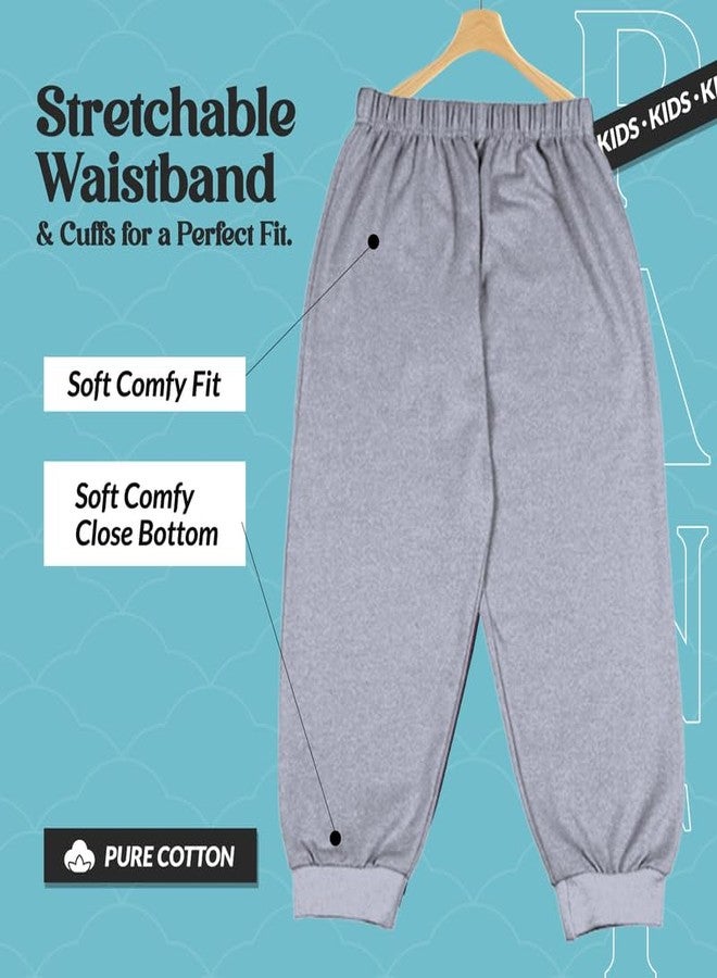 Sakuya Cotton Pants for Kids| 0-12 Months | Grey | Pack of 2 | Superior-Grade Cotton Pajama Bottoms with Elastic Waistband, Lightweight & Breathable Fabric for Play, Sleep, Everyday Wear for Kids - Image 3