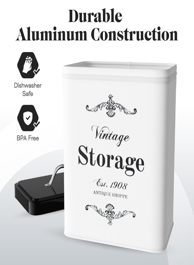 Amici Home Antique Shoppe Metal Canister | Dry Food Storage Container | Push Top Lid | 208 Ounce Capacity | Vintage Square Canister for Kitchen Countertop - Image 4