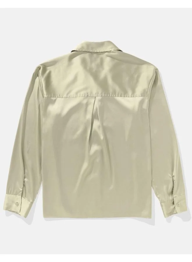 امريكان ايجل AE Satin Button-Up Shirt
