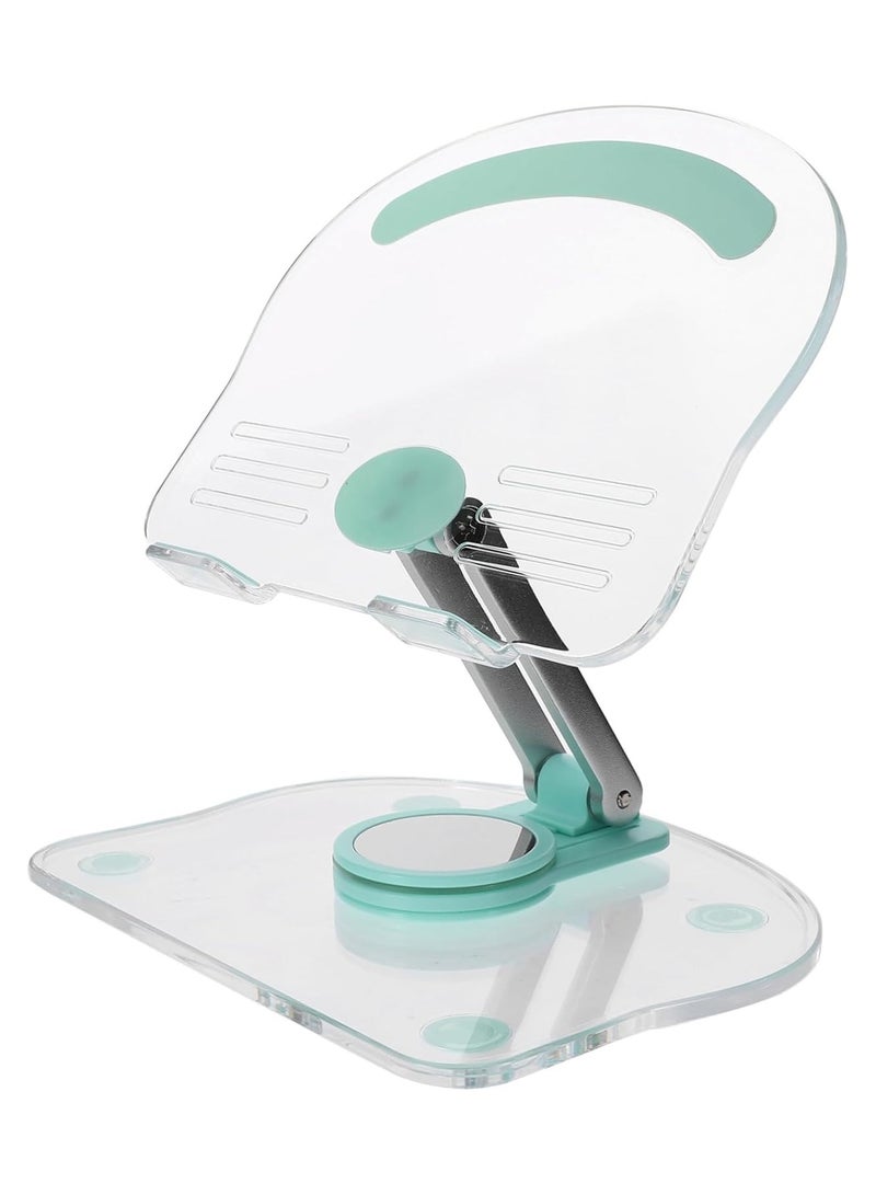 Tablet and Laptop Holder, Foldable Acrylic Desk Mount Stand, Features a Spiral Design for Easy Rotation, Rotates 360 Degrees, 180 Angles - Image 1