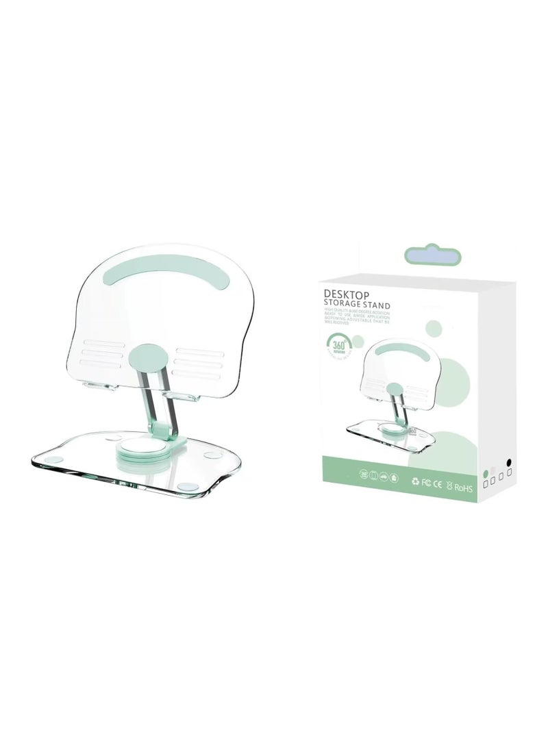 Tablet and Laptop Holder, Foldable Acrylic Desk Mount Stand, Features a Spiral Design for Easy Rotation, Rotates 360 Degrees, 180 Angles - Image 3