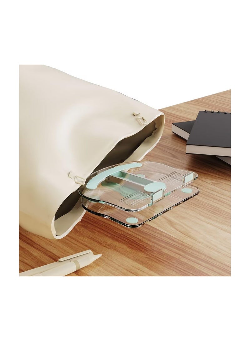 Tablet and Laptop Holder, Foldable Acrylic Desk Mount Stand, Features a Spiral Design for Easy Rotation, Rotates 360 Degrees, 180 Angles - Image 4