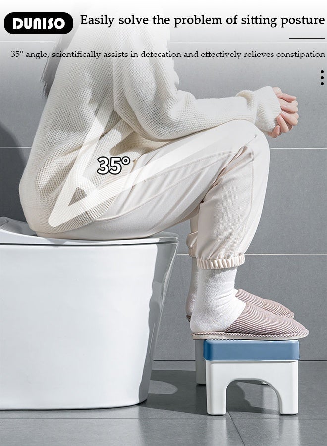 DUNISO Detachable Toilet Squat Stool ,Sturdy Non-Slip Poop Stool for Bathroom Adults with Foot Massage, Prevent Constipation, Toilet Footstool For Better Bowel Movements, Blue - Image 3