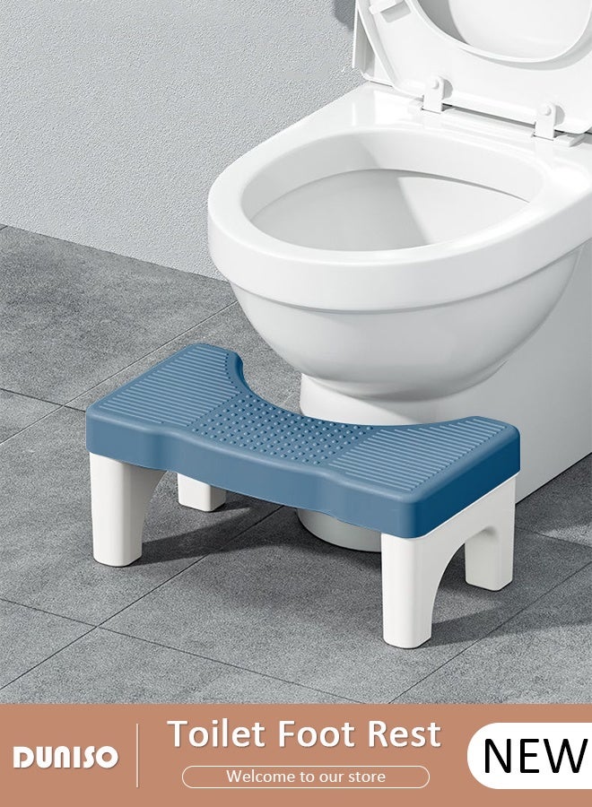 DUNISO Detachable Toilet Squat Stool ,Sturdy Non-Slip Poop Stool for Bathroom Adults with Foot Massage, Prevent Constipation, Toilet Footstool For Better Bowel Movements, Blue - Image 1
