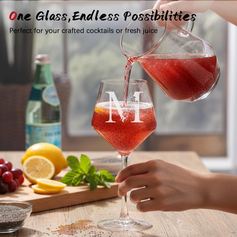 ELERGIFTS Personalized Gifts for Women, Monogrammed A-Z Wine Glass Customized Gift with Wine Stopper, Unique Christmas Birthday Gifts for Women Mom Friend Sister Wife -Dishwasher Safe (M) - Image 4