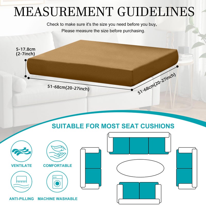 BIETYONE 12Pcs Stretch Patio Cushion Covers,Outdoor Couch Covers Replacement,Outdoor Couch & Sofa Slipcovers,for Patio Furniture Cushion Covers,Washable Reusable urniture Protector (Camel,Cover Only) - Image 2