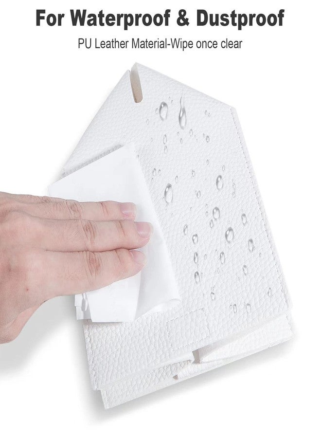 VIVIDLY 2 Pack, VIVIDLY Tissue Box Cover Holder, Square Modern PU Leather Tissue Box Holder, Can be Used for Bathroom Dressing Table, Bedside Table, Office Desk & Car 5"X5"X5"- (White, 2) - Image 5