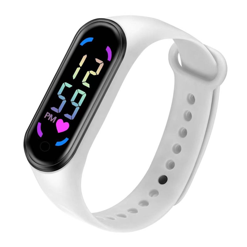 Spot new M7 bracelet fashion sports swimming waterproof student couple touch led electronic watch Rose Red