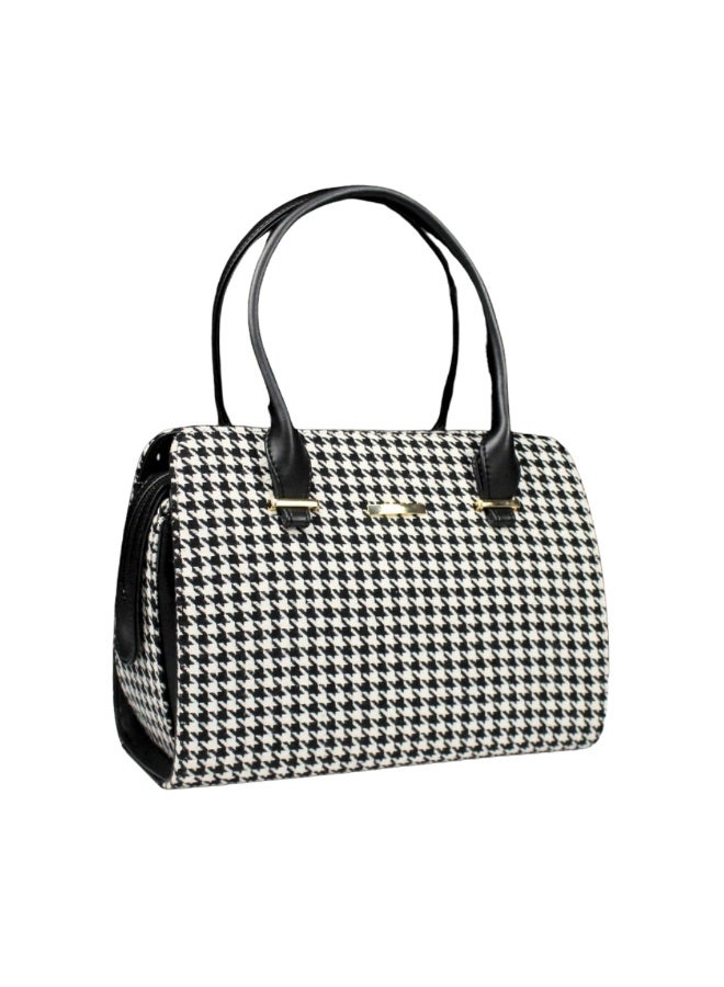 Formal checkered handbag