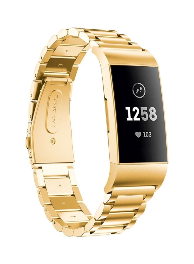 NIBEMINENT Replacement Strap For Fitbit Charge 3 Gold - Image 2