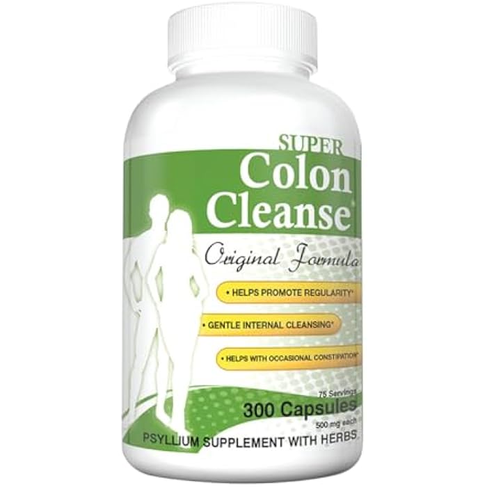 Health Plus Super Colon Cleanse Original Formula (1990-2025), 300 Capsules, 6 Cleanses - Digestive Support, Constipation Relief with Psyllium Husk and Senna Leaf - Image 1