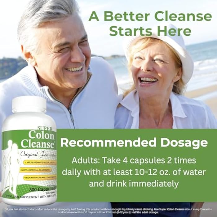 Health Plus Super Colon Cleanse Original Formula (1990-2025), 300 Capsules, 6 Cleanses - Digestive Support, Constipation Relief with Psyllium Husk and Senna Leaf - Image 4