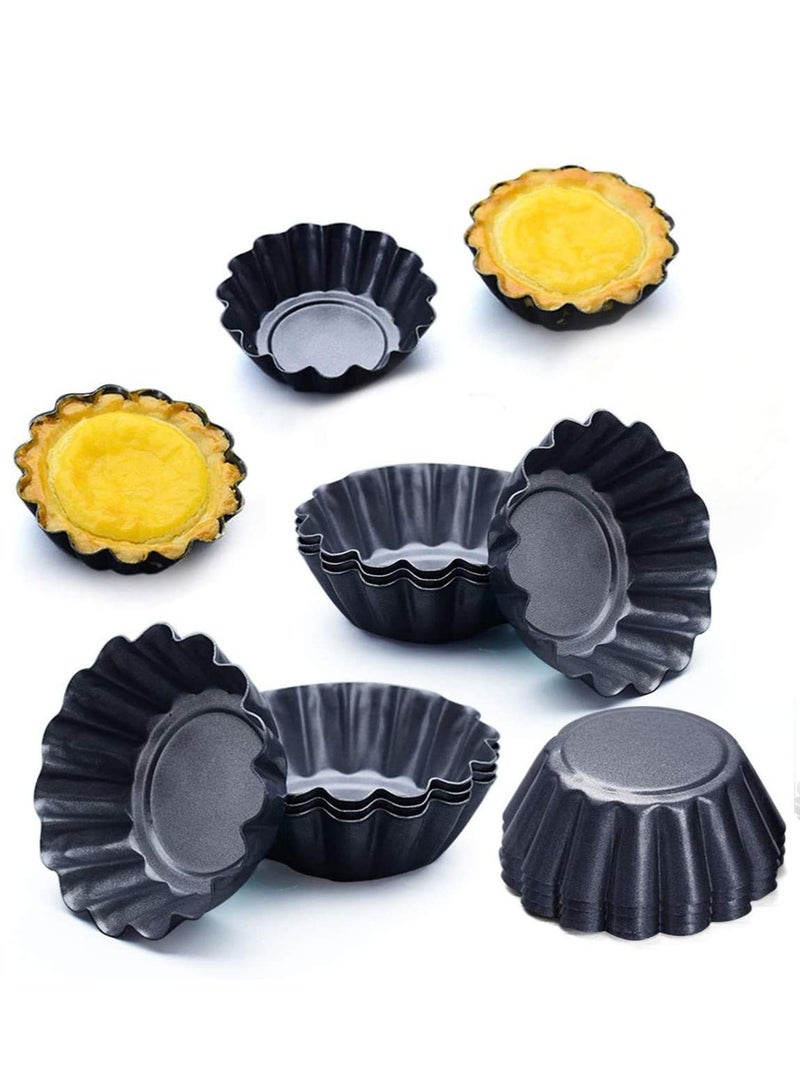 SYOSI Egg Tart Mold - 6 PCS Mini Tart Pans Tart Mold Nonstick Tart Tin Quiche Pans Egg Tart Pans Muffin Cake Mold Tartlet Mold Round Cupcake Cake Muffin Mold Tin Pan Baking Tool - Image 1