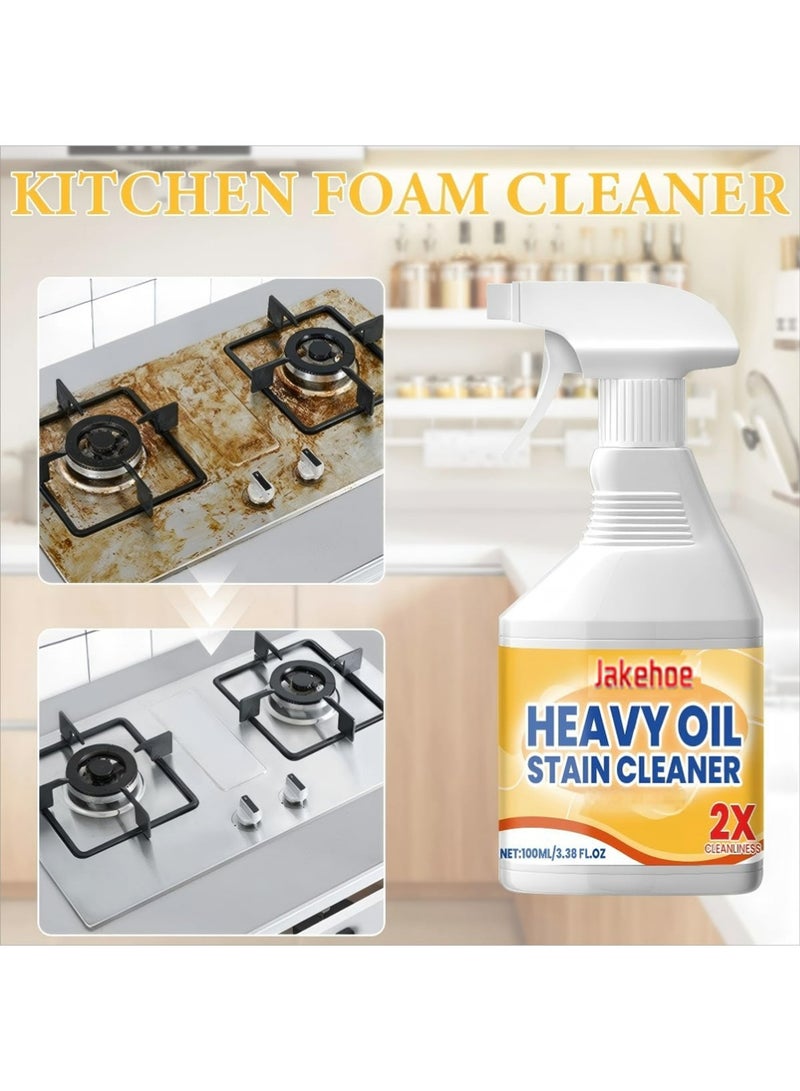 Jakehoe مطبخ صغير منظف الزيت الثقيل - رذاذ منظف إزالة الدهون الثقيل لبقع الزيت العنيدة لأسطح المطبخ جميع أغراض إمدادات التنظيف (100 مل) - Image 2