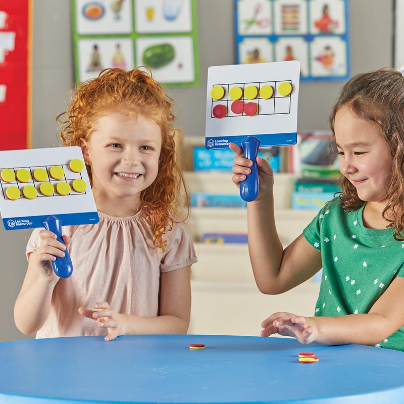 Learning Resources Magnetic Ten-Frame Answer Boards - Set of 4 with 100 Colorful counters/Discs, Ages 5+ | Grades K+ Giant Magnetic Ten Frame Boards Set, Math Manipulatives - Image 2