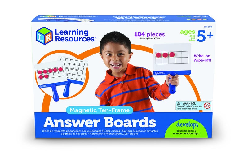 Learning Resources Magnetic Ten-Frame Answer Boards - Set of 4 with 100 Colorful counters/Discs, Ages 5+ | Grades K+ Giant Magnetic Ten Frame Boards Set, Math Manipulatives - Image 5