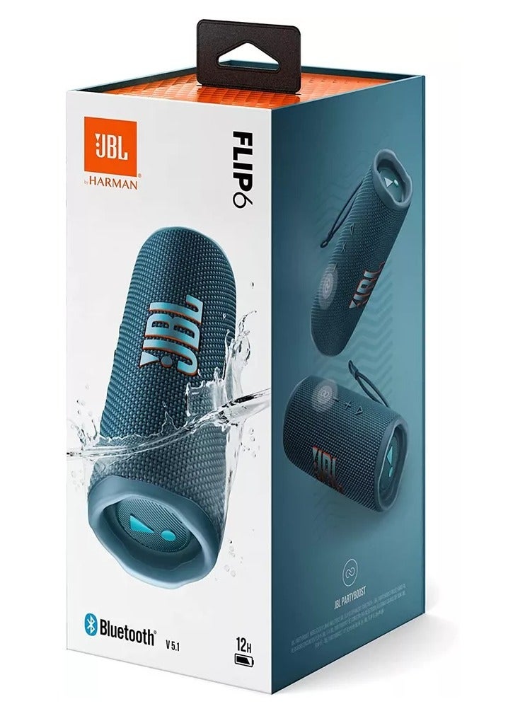 JBPL JBL Flip 6 Portable IP67 Waterproof Speaker 2-Way Speaker Powerful Sound and Deep Bass 12 Hours Battery Safe USB-C Charging Protection Blue - Image 5
