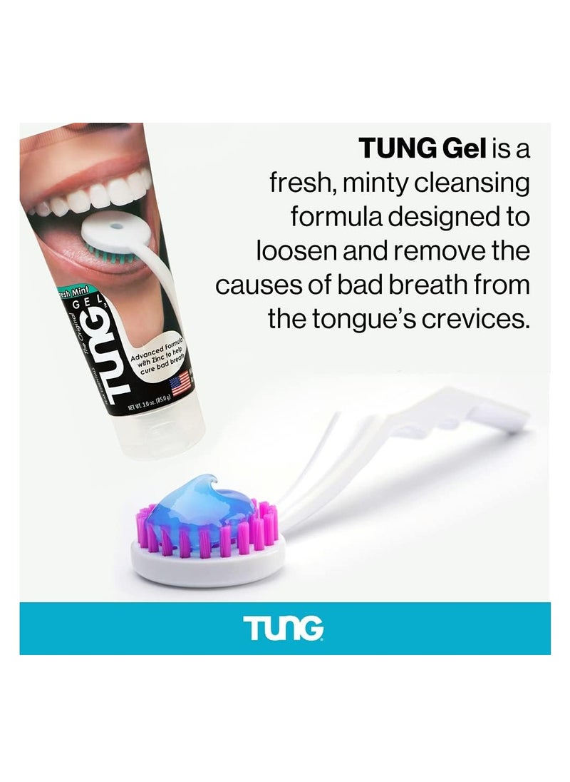 Tung Tung Tongue Gel | Fresh Mint Tongue Cleaning Paste | Bad Breath and Halitosis | Mouth Odor Eliminator | Use with Tongue Brushes & Scrapers | Made in America (2 Pack)  - Image 4