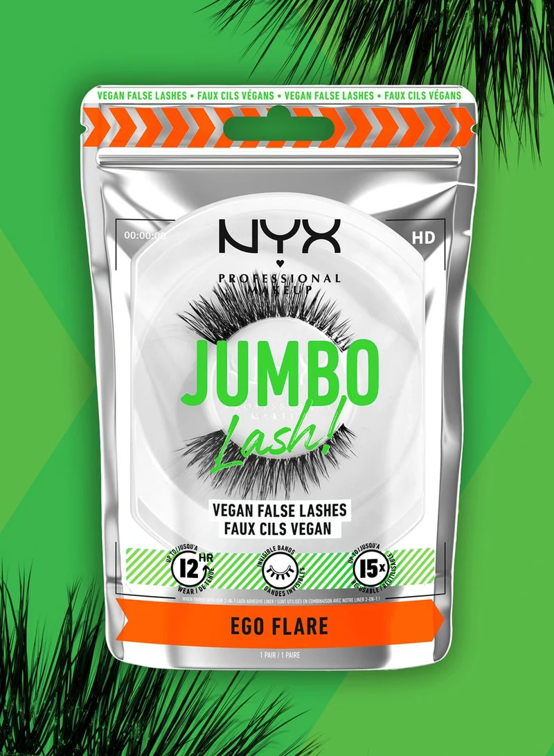 Nyx Professional Makeup Ego Flare Jumbo Lash! Vegan False Lashes - Ego Flare for Women | Best Price UAE