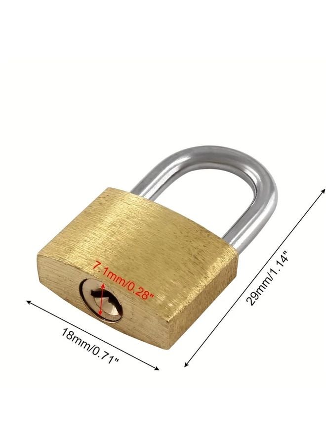 7PCS Solid Brass Mini Padlocks with Keys for Luggage Backpacks Toolboxes Jewelry Boxes Gym Lockers - Image 3
