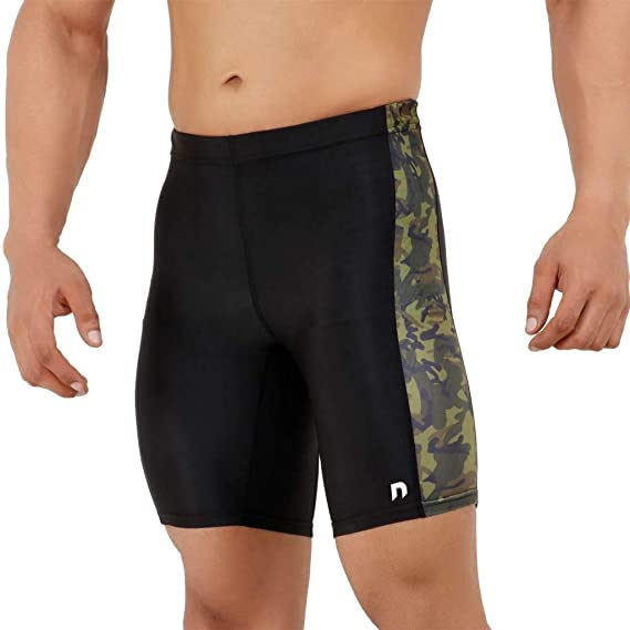 NEVER LOSE Swimwear Swimming Jammers for Men (Green Print, L) - Image 1