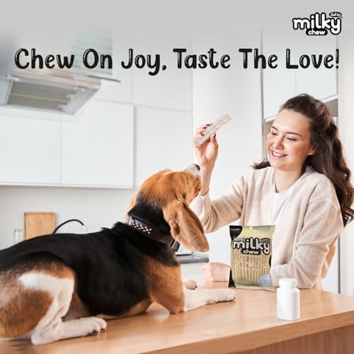 Dogaholic Milky Chew Stick Style Dog Treats Pack of 2, Soft Milk Flavoured Dog Chew Sticks for Training & Rewards, Healthy Dog Snacks for Puppies & Adult Dogs, Dental Chews for Strong Teeth & Bones - Image 2