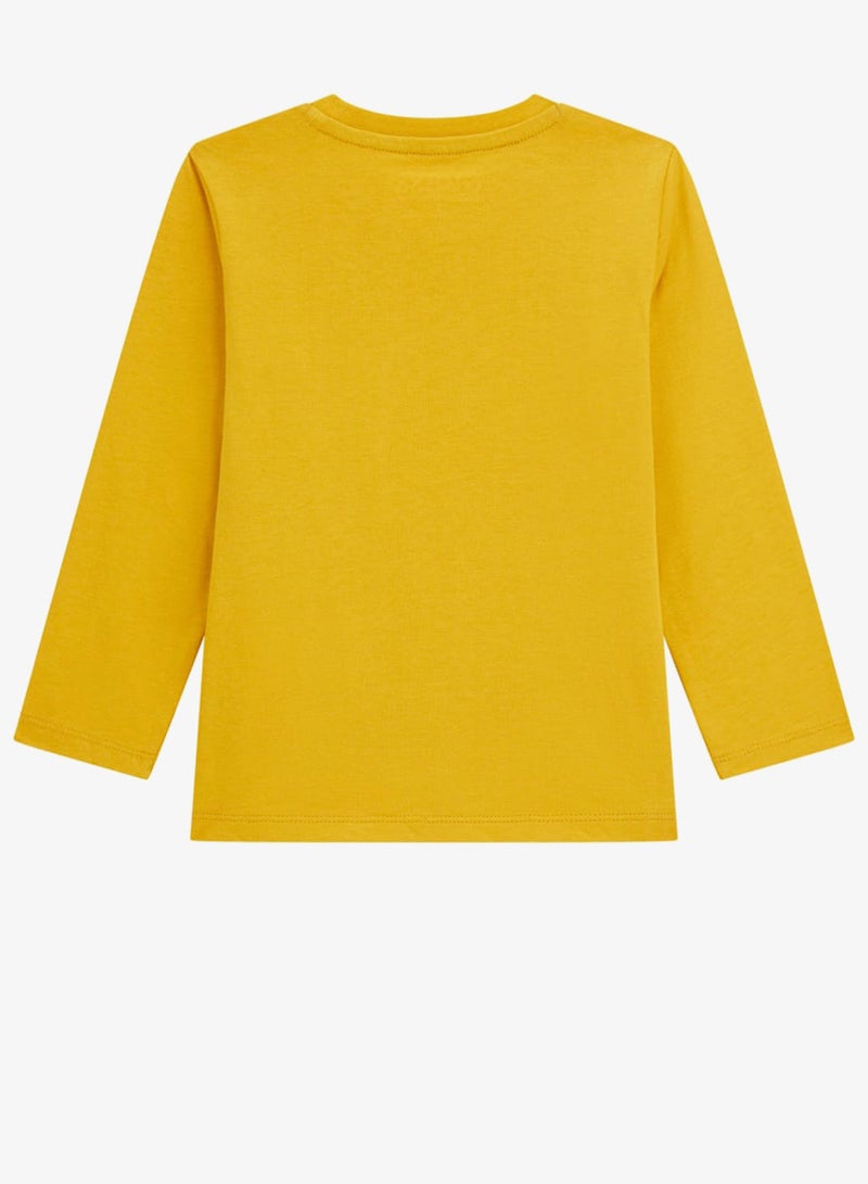 جس تيشيرت للأطفال بياقة دائرية وشعار مطبوع - Image 2