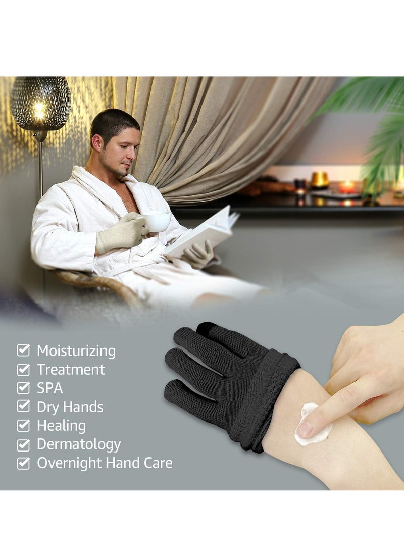 Evridwear Evridwear Men Moisturizing Cotton Gloves with Touchscreen Fingertips for Eczema Beauty Cosmetic Dry Hands Sensitive Irritated Skin Therapy Overnight Bedtime, 6 Pairs, Lightweight-Black, L/XL  - Image 4