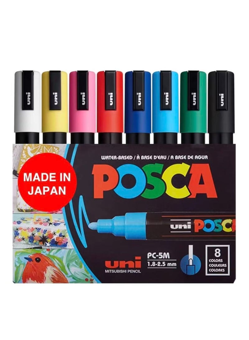 بوسكا مجموعة أقلام Posca الأكريليكية - 8 ألوان - Image 1