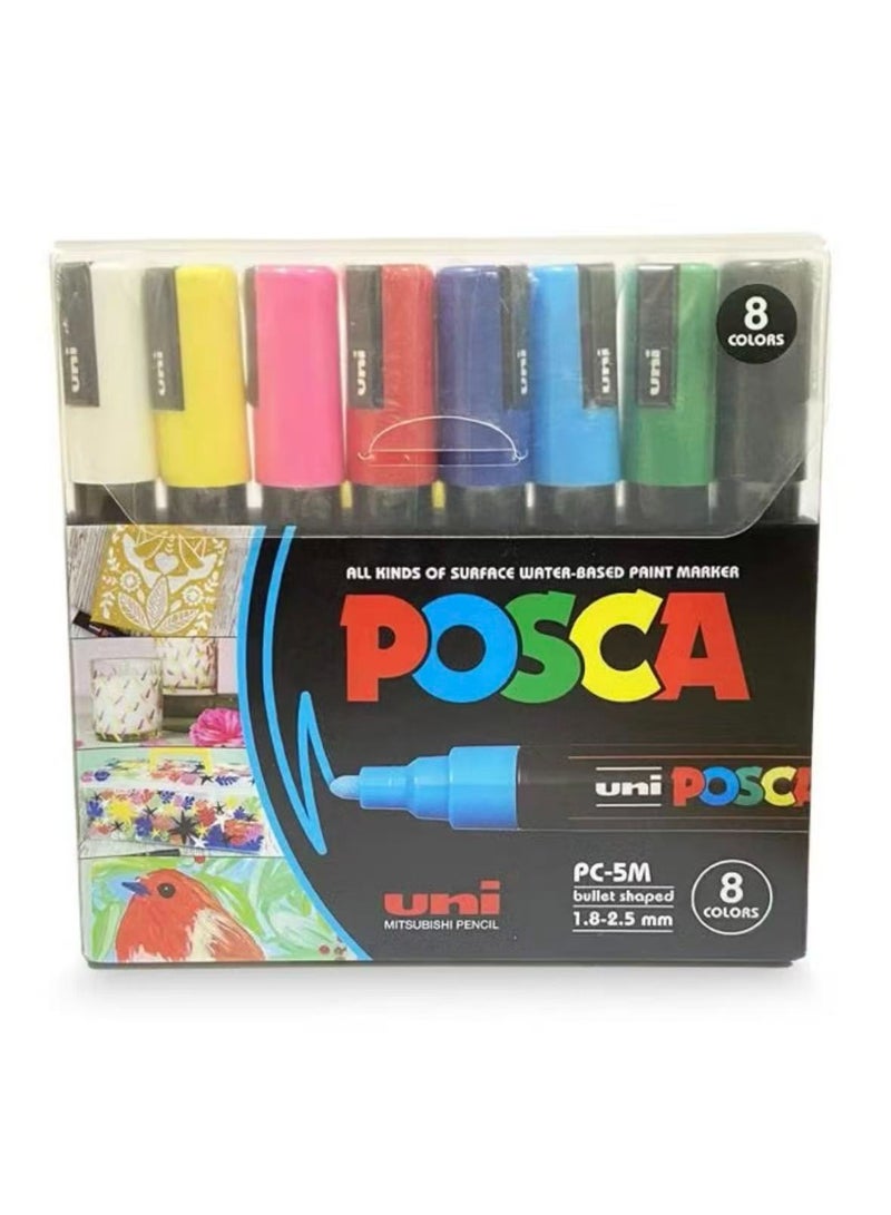 بوسكا مجموعة أقلام Posca الأكريليكية - 8 ألوان - Image 3