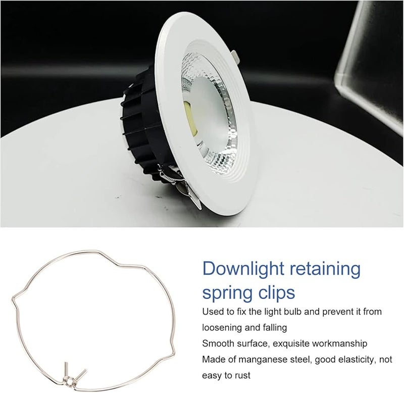 مشابك زنبركية من الصلب المنغنيزي MR16 للإضاءة المنخفضة لتثبيت كشافات GU10 مقاس 50 مم سهلة التركيب - Image 4