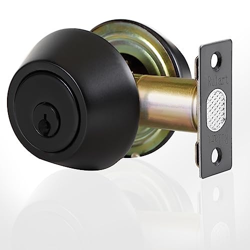 Rulart Double keyed Deadbolt Lock - Keyed on Both Sides, 2-Way Adjustable Cylinder Deadbolt (Privacy/Passage), Satin Stainless Steel(Black, Double Side) - Image 1
