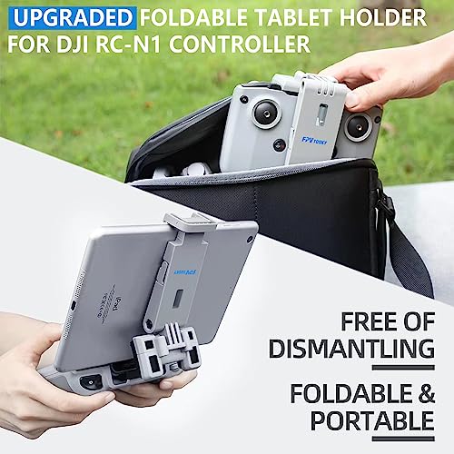 FPVtosky No Disassembly Tablet Holder for DJI Flip/Neo/Mini 4K/ 2 SE/Air 3/ Mini 5/4/ 3 Pro, 7-12 Inch Foldable iPad Mount Holder Pack of Lanyard and 2 Cables, Fits DJI RC-N1/RC-N2/RC-N3 Accessories - Image 2