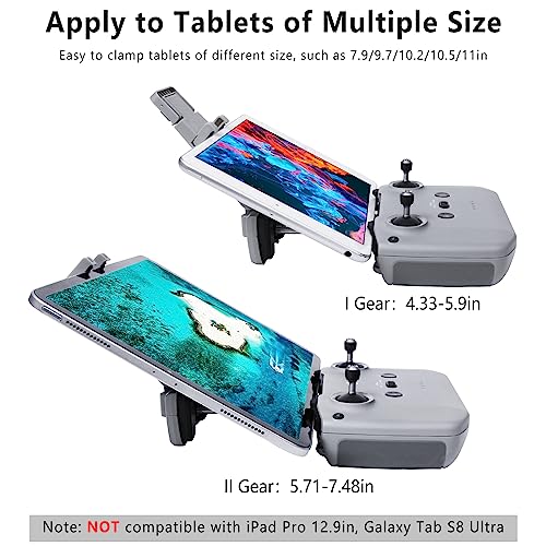 FPVtosky No Disassembly Tablet Holder for DJI Flip/Neo/Mini 4K/ 2 SE/Air 3/ Mini 5/4/ 3 Pro, 7-12 Inch Foldable iPad Mount Holder Pack of Lanyard and 2 Cables, Fits DJI RC-N1/RC-N2/RC-N3 Accessories - Image 5