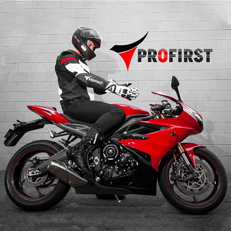 PROFIRST Motorbike Leather Boots Motorcycle Waterproof Motorbike Shoes Armored Boot Protection Anti Slip Racing Sports (Black, US Footwear Size System, Adult, Men, Numeric, Medium, 11) - Image 2