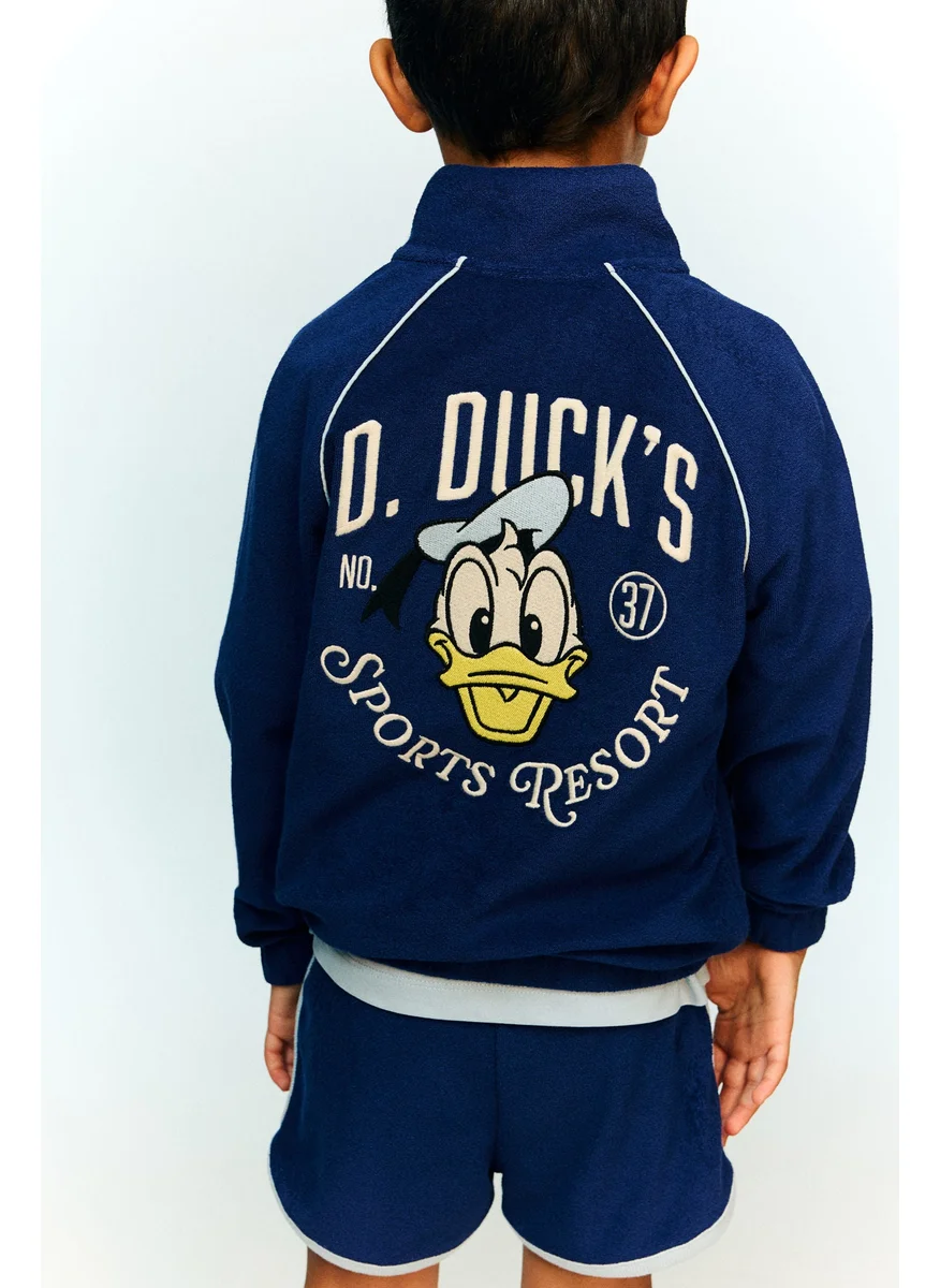H&M Embroidey-Detail Terry Track Jacket