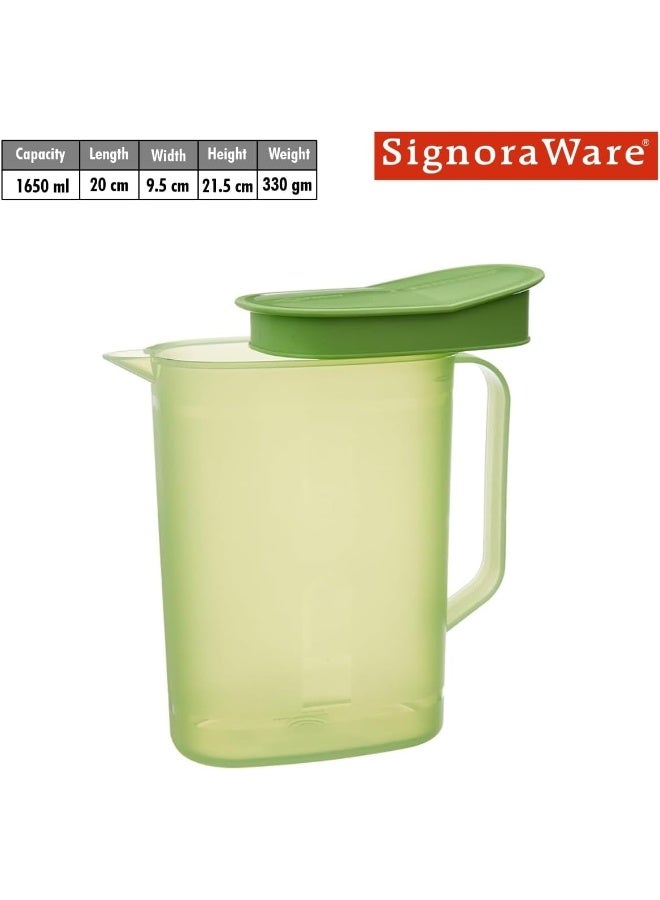 Signoraware Ocean Jug 1.65 Litres Parrot Green - Image 2