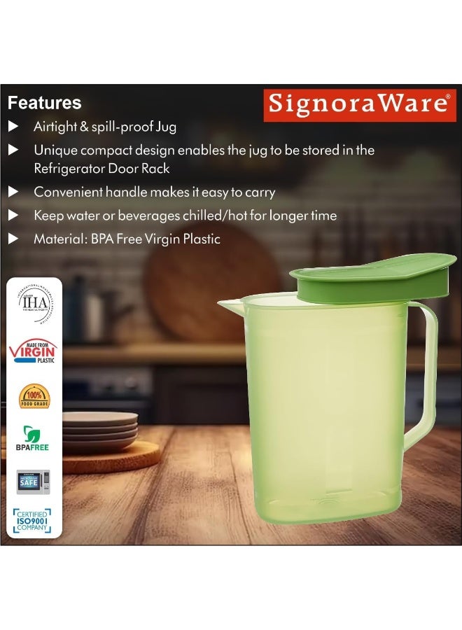 Signoraware Ocean Jug 1.65 Litres Parrot Green - Image 4