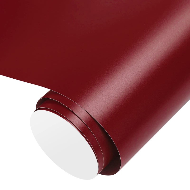 Gatichetta Maroon Vinyl Burgundy Self Adhesive Vinyl Craft Permanent Vinyl Roll 12 x 10ft for DIY Sticker Decals Home Decor Matte Wine Red
