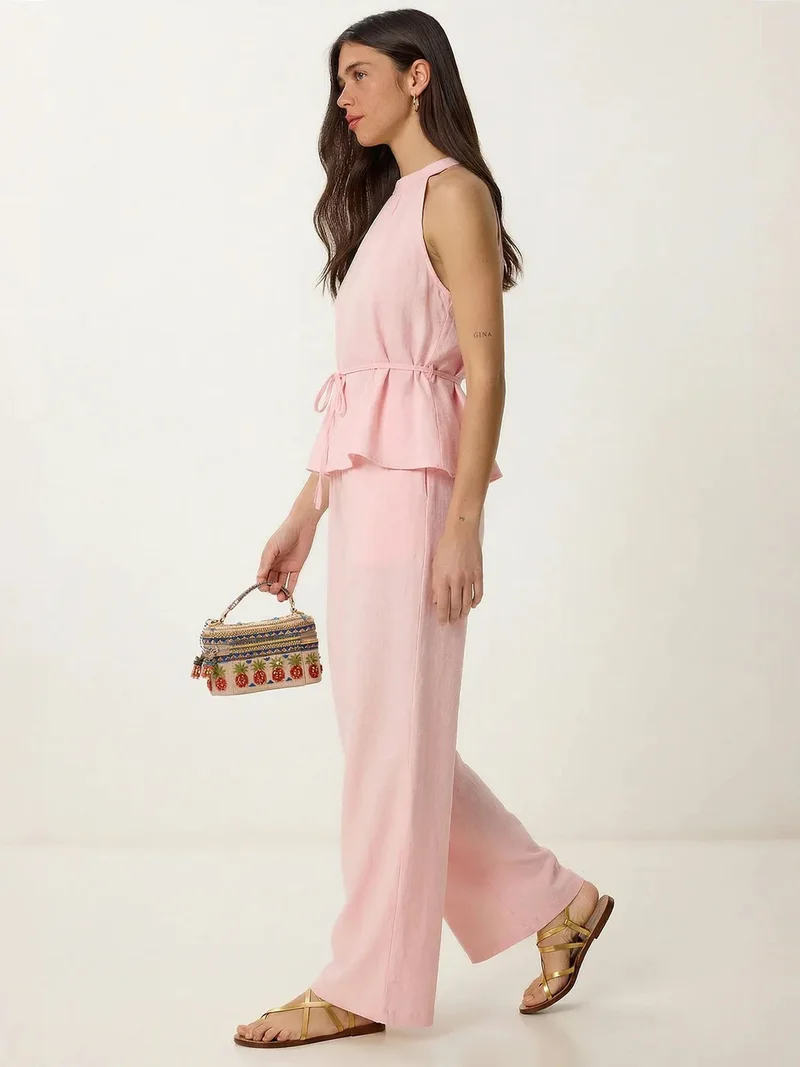 Happiness İstanbul ISTANBUL High Waist Halter Neck Two-Piece Coordinated Set
