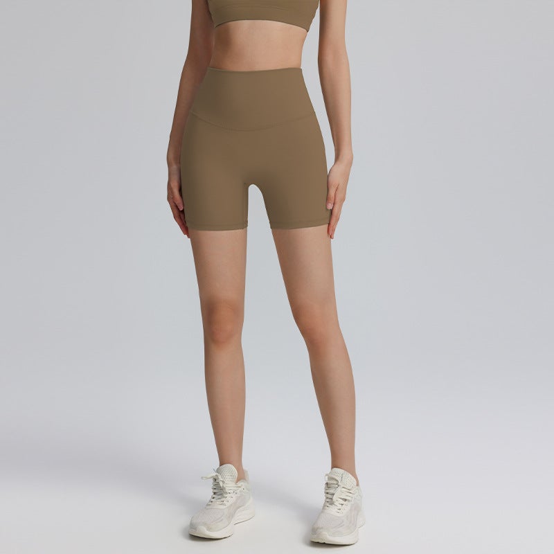 Three-Point Quick-Drying Sports Shorts For Women, Outdoor High-Waisted Tummy-Tightening Peach Butt Yoga Pants, Running Quick-Drying Yoga Clothes - Image 1