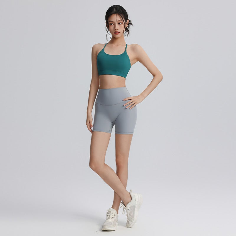 Three-Point Quick-Drying Sports Shorts For Women, Outdoor High-Waisted Tummy-Tightening Peach Butt Yoga Pants, Running Quick-Drying Yoga Clothes - Image 5