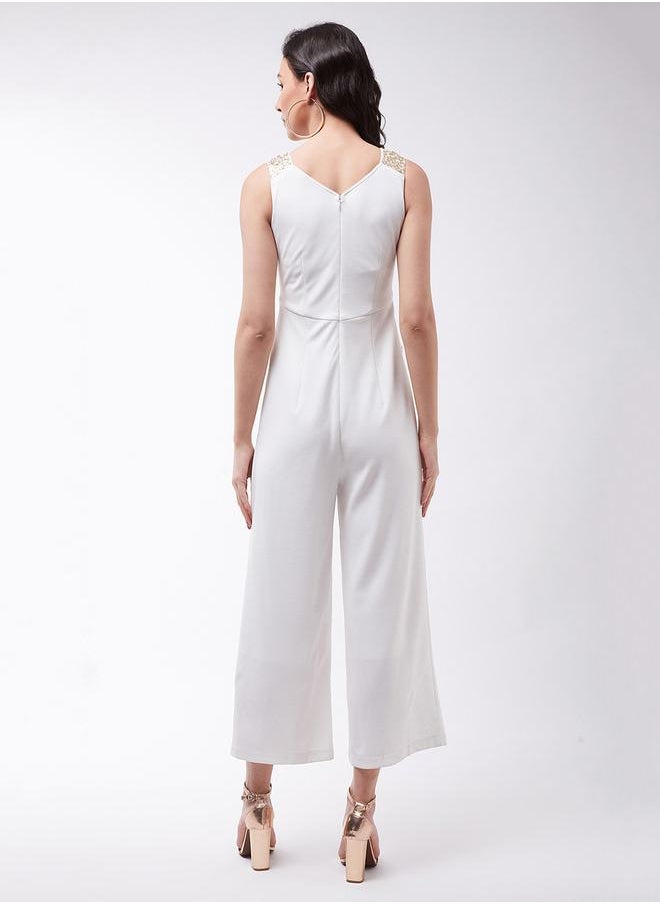 Miss Chase - A Beautiful Morning Sequined Jumpsuit Off-White by Styli - Image 1