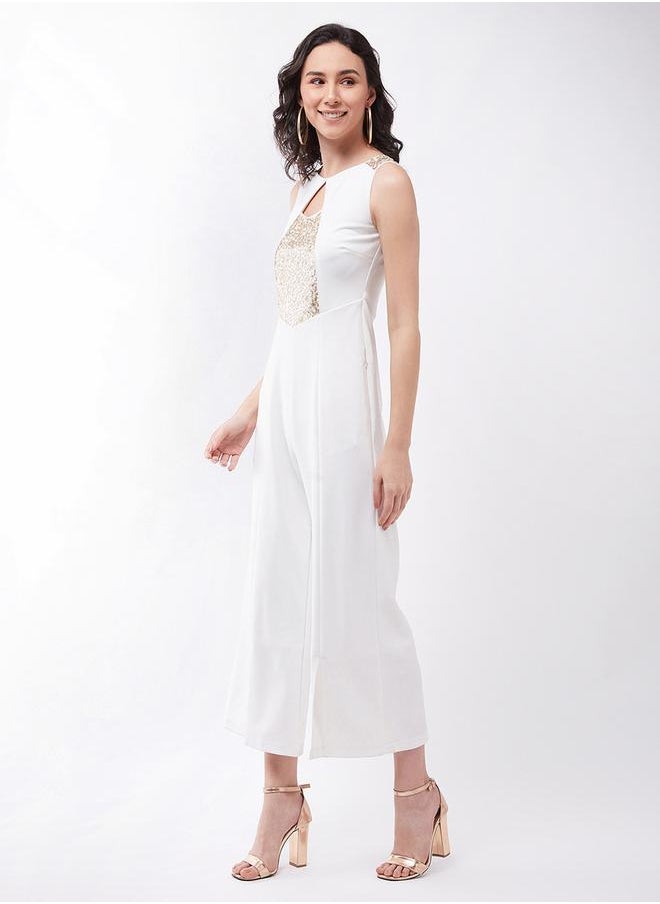 Miss Chase - A Beautiful Morning Sequined Jumpsuit Off-White by Styli - Image 1