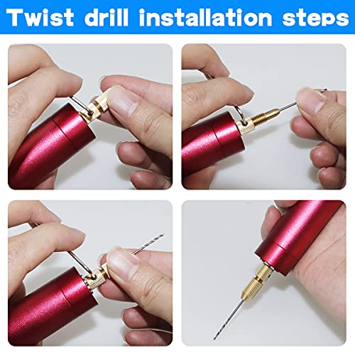 YOLUFER Electric Mini Drill with 10 Pcs Twist Drills Bits (0.81.2mm) and 200 Pieces Eye Screw for Resin, Plastic,Wood Polymer, DIY Jewelry, Key Chain Making, ZYdrill set - Image 5