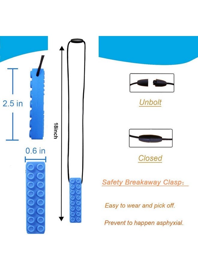 GNAWRISHING GNAWRISHING Sensory Chew Necklace 1-Pieces-Brick Chew Necklaces for Kids with Autism, ADHD, SPD, Chewing, Oral Motor (Orange) - Image 4