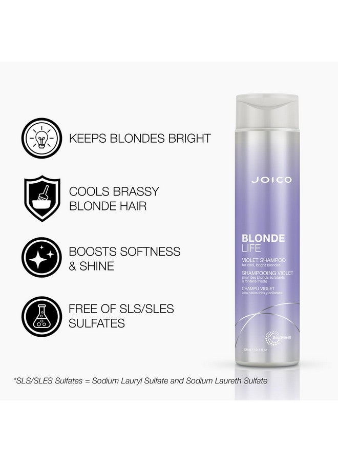 Joico Blonde Life Violet Shampoo | For Cool & Bright Blonde Hair | Neutralize Brassy Tones | Banish Yellow Tones | Boost Shine | Sulfate Free | With Monoi & Tamanu Oil | 10.1 Fl Oz - Image 2