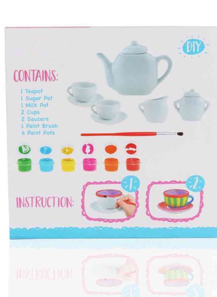 UKR DIY Ceramic Tea Set for Kids – Paint & Color Kitchen Toy Art Set - Image 5