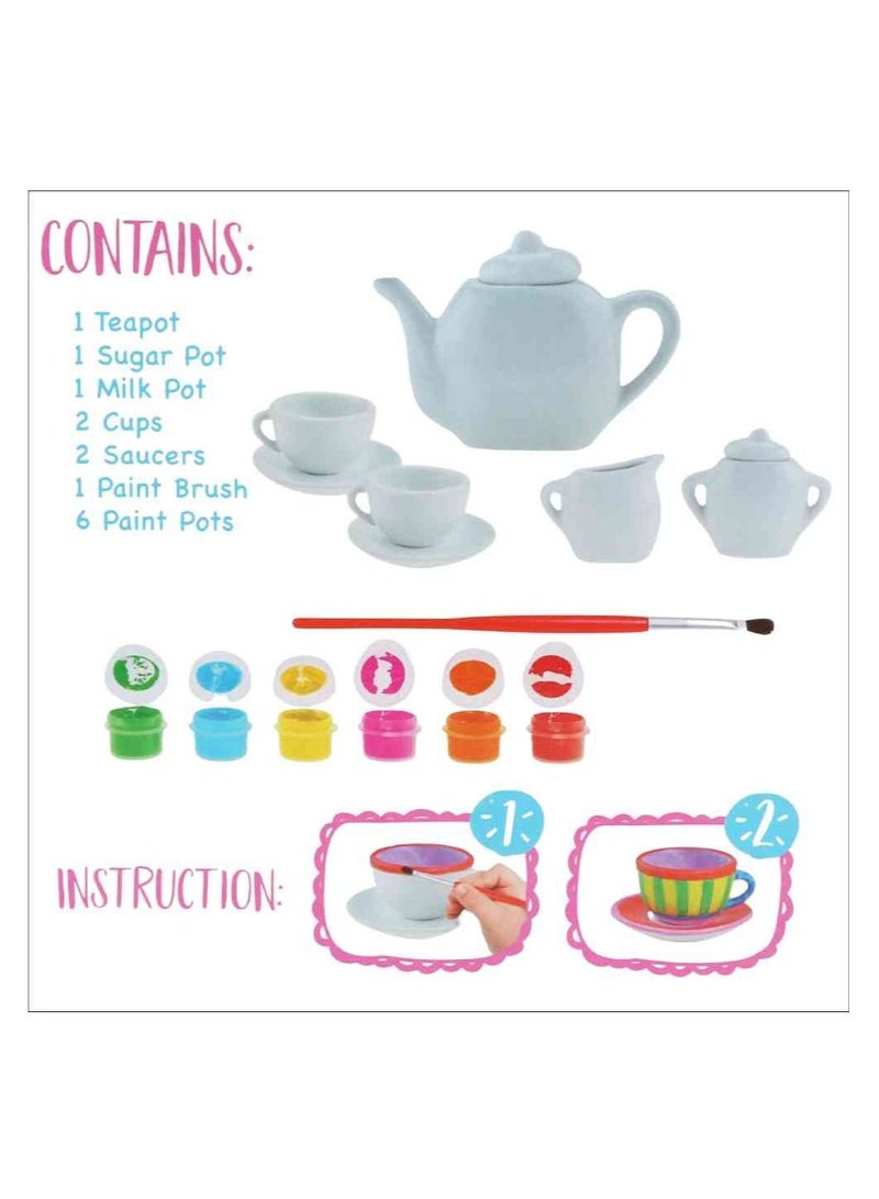 UKR DIY Ceramic Tea Set for Kids – Paint & Color Kitchen Toy Art Set - Image 3